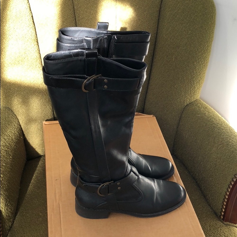 Black Non-Leather Riding Boots